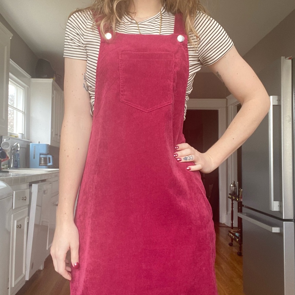 Corduroy overall dress